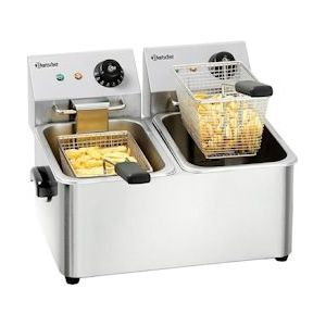 Bartscher Friteuse | SNACK II | Elektrisch | 4+4L | 50°C/190°C | 4kW (2x 230V) | 445x525x310(h)mm - Roestvrij staal 18/10 A162412E