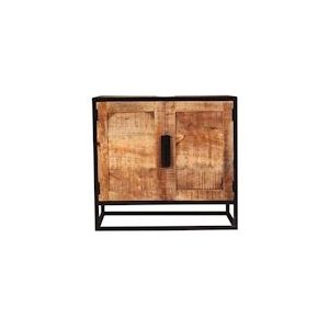 SIT Möbel badkamermeubel met 2 deuren | Mangohout naturel | Metaal zwart | B 67 x D 42 x H 62 cm | 14304-01 | Serie SIDNEY - meerkleurig Multi-materiaal 14304-01