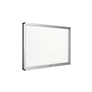 Bi-Office Exhibit Indoor Afsluitbaar Magnetisch Whiteboard Met Schuifpanelen En Alumium Omlijsting, 114,6x96,7 cm (15xA4) - wit Staal VT640209160