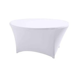 Oviala Business Elastische hoes voor ronde tafel 180cm - Oviala - wit Polyester 101500