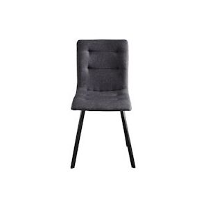SIT Möbel stoel, set van 2 | Zitting+rug gestoffeerd | Stoffen bekleding donkergrijs | poten staal zwart | B55,5xD47xH84,5cm | 19000-03 | Serie STUHL - meerkleurig Multi-materiaal 19000-03