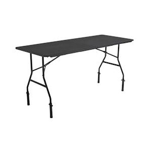 Oviala Business Rekkem klaptafel HDPE met 4 verlengstukken 180 x 75 x 74cm Zwart - zwart Kunststof 103832