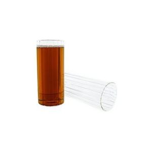 Mulex Glass Stripe Ripple Glass, glas, hittebestendig 400ml 4-delig - transparant Glas MX-151449-2x