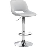 CLP Barkruk Camden fluweel licht grijs/Metaal in chroomoptiek - grijs Textiel 324159