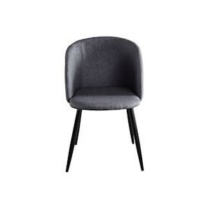 SIT Möbel 2-delige set fauteuil | bekleding donkergrijs | 4-poots onderstel staal zwart | B 63 x D 53 x H 84 cm | 19000-01 | Serie STUHL - meerkleurig Multi-materiaal 19000-01
