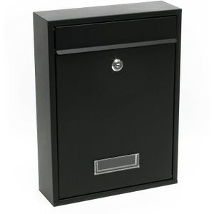 HELLOSHOP26 - Design Wandbrievenbus - Zwart - Gegalvaniseerd Staal