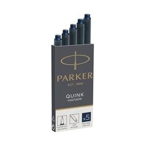 Parker Quink inktpatronen blauw-zwart, doos met 5 stuks - zwart 380238