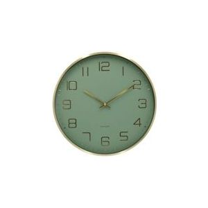 Karlsson Wandklok Elegance Glow - Groen - Ø40cm - groen Aluminium 8714302755453