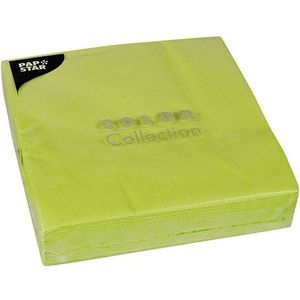 PAPSTAR, Servetten, 2-laags 1/4 vouw 40 cm x 40 cm lime - groen Papier 86380