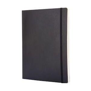 Moleskine notitieboek, ft 19 x 25 cm, gelijnd, soepele cover, 192 blad, zwart - blauw Papier 9788883707223