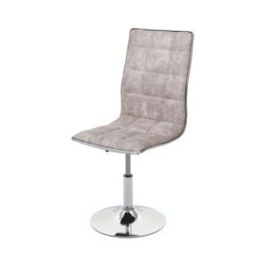 Mendler Eetkamerstoel HWC-C41, stoel keukenstoel, in hoogte verstelbaar draaibaar, stof/textiel ~ vintage grijs - grijs Textiel 74277