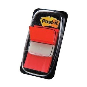 Post-it index standaard, ft 24,4 x 43,2 mm, houder met 50 tabs, rood - I680-1