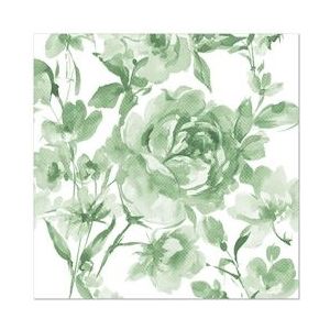 PAPSTAR, Servetten "ROYAL Collection" 1/4 vouw 40 cm x 40 cm donkergroen "Rose" - groen Papier 4002911357248