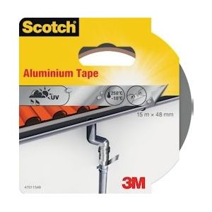 Scotch reparatieplakband aluminium, ft 48 mm x 15 m, blisterverpakking, Pak van 6 - 3104739131688