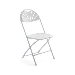 Oviala Business Rekkem houten klapstoel en stoelhoes 45 x 45 x 89cm Wit - wit Kunststof 103695