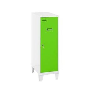 SimonRack Gedemonteerde mini metalen locker 1 deur. Kleur WIT/GROEN 1015x300x500 mm + voeten - 8425437120435