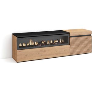 SKRAUT - 431_5 - TV-Meubel - Eiken - Elektrische Haard - Moderne Stijl - 150x35x45cm