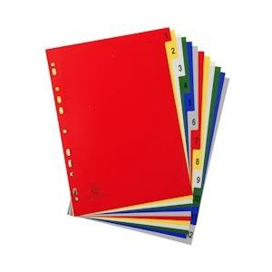 Exacompta tabbladen numeriek voor ft A4, uit PP 12/100e, 12 kleurtabs, met indexblad, wit - Synthetisch materiaal 1512E
