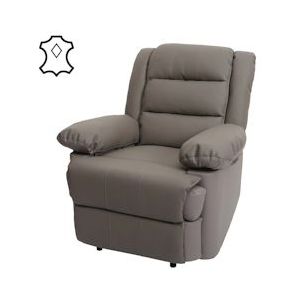 Mendler TV fauteuil HWC-G15, relaxfauteuil, leder + kunstleder 101x87x100cm ~ taupe - bruin Leer 82844+82845