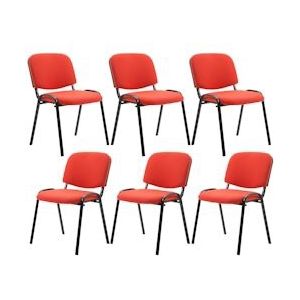 CLP Ken set van 6 bezoekersstoelen rood - 151024805