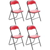 CLP Set van 4 klapstoelen Felix rood/zwart - rood Polyester 317961