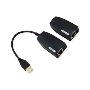 VALUE USB 2.0 verlenging via RJ45, max. 50m - zwart 12.99.1123