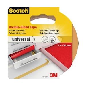 Scotch dubbelzijdige plakband voor tapijt en vinyl Universal, ft 50 mm x 7 m, blisterverpakking - 3104739131664