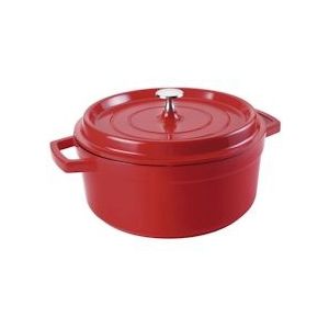 Lacor 25920 Kookpan 20 cm - Gegoten Aluminium - Rood - Inclusief Deksel - 2,4 l - Geschikt voor Inductie