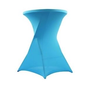 Oviala Business Blauwe tafelkleedhoes voor hoge bartafel - Oviala - blauw Polyester 102018