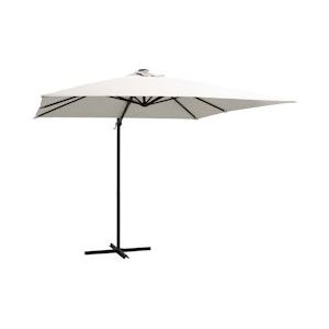 <p>Deze elegante, hangende parasol met LED-verlichting is de perfecte keuze om wat schaduw te creëren en jezelf te beschermen tegen de schadelijke uv-straling van de zon.</p>
<p>Het parasoldoek is gemaakt van uv-beschermend en anti-vervagend polyester, waardoor het je optimale bescherming tegen de zon biedt en gemakkelijk schoon te maken is.</p>
<p>Het beschikt over 24 solar aangedreven LED's die automatisch je buitenruimte verlichten en een gezellige en romantische sfeer creëren als de zon ondergaat.</p>
<p>De parasol wordt geleverd met een stevige kruisvoet die voor stabiliteit zorgt.</p>
<p>Het exclusieve ontwerp van deze parasol stelt je in staat om de parasol te kantelen en 360 graden te draaien.</p>
<p>De sterke stalen paal, samen met de 8 duurzame baleinen, maakt de parasol zeer stabiel en duurzaam.</p>
<p>Onze tuinparasol kan eenvoudig geopend en gesloten worden dankzij het zwengelmechanisme.</p>
<p>Het product is eenvoudig te monteren.</p>
<p>Let op, wij adviseren om het doek te behandelen met een waterdichtmakende spray als hij wordt blootgesteld aan zware regenval.</p>
<ul>
<li>Kleur parasoldoek: zandkleurig</li>
<li>Materiaal: stof (100% polyester) en gepoedercoat staal</li>
<li>Totale afmetingen: 250 x 250 x 247 cm (L x B x H)</li>
<li>Afmetingen kruisvoet: 100 x 100 cm (L x B)</li>
<li>Inclusief 24 LED-lampjes en 1 zonnepaneel</li>
<li>Met luchtventilatie en zwengelsysteem</li>
<li>Kantelbaar en 360 graden draaibaar</li>
<li>Inclusief 8 stalen baleinen</li>
<li>Montage vereist</li>
</ul>