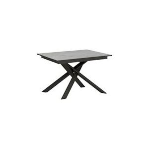 Itamoby Uitschuifbare tafel 90x120/180 cm Ganty Cement Antraciet Rand Antraciet Structuur - 8050598018477