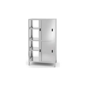 Doorloopkast met scheidingswand en schuifdeuren, HENDI, Kitchen Line, 1000x600x(H)1800mm - 811108