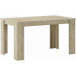 SKRAUT HOME eettafel, 138x80x75cm, Elegant ontwerp en neutrale kleuren, Woonkamer, hal, kantoor, Ideaal voor elk verblijf, Eik, Noordse stijl - FIJA140SONOMA - beige Synthetisch materiaal FIJA140SONOMA