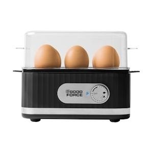 GoodForce - Elektrische eierkoker - voor 6 eieren - met timer en alarm - zwart 8720299549517