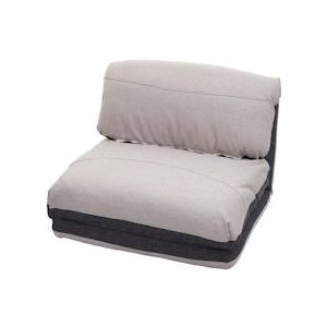 Mendler Fauteuilbed HWC-E68, slaapbank functionele fauteuil inklapbare fauteuil, stof/textiel ~ donkergrijs/lichtgrijs - meerkleurig Textiel 74000