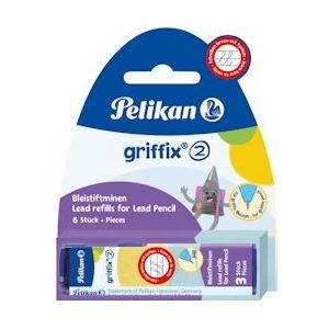 Pelikan Griffix potloodstiften, 2 mm, blister van 2 doosjes van 3 stuks - 960492