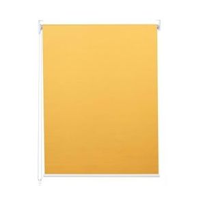 Mendler Rolgordijn HWC-D52, raamrolgordijn zijwaartse tochtwering, 120x160cm zonwerende verduistering ondoorzichtig ~ geel - geel Textiel 63375