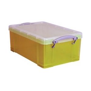Really Useful Box opbergdoos 9 liter, transparant geel - 5060024801675