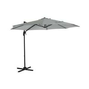 SVITA Verkeerslicht parasol 3m parasol aluminium draaibare parasol tuinterras lichtgrijs - grijs Polyester 90547