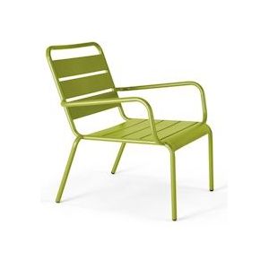 Oviala Business Groen stalen lage fauteuil - groen Staal 104037
