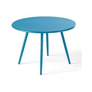 Oviala Business Pacific blauwe ronde metalen salontafel - blauw Staal 106607