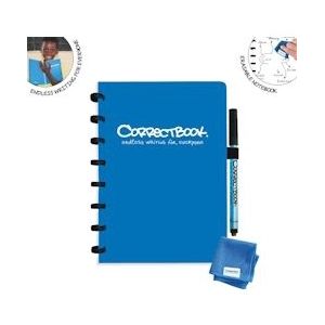 Correctbook A5 Original: uitwisbaar / herbruikbaar notitieboek, blanco, Earthy Blue (blauw) - blauw 0731628461590