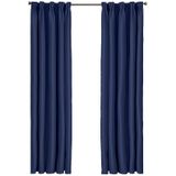 Larson - Luxe effen blackout gordijn - met haken - 1.5m x 2.5m - Donkerblauw