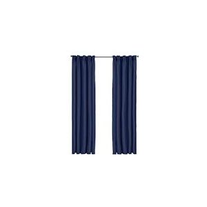 Larson - Luxe effen blackout gordijn - met haken - 1.5m x 2.5m - Donkerblauw