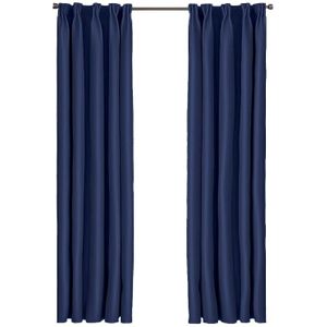 Larson - Luxe effen blackout gordijn - met haken - 1.5m x 2.5m - Donkerblauw