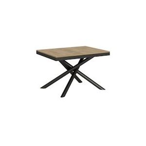 Itamoby Uitschuifbare tafel 90x120/224 cm Famas Evolution Antraciet Natuurlijk Eiken Structuur - 8050598010181