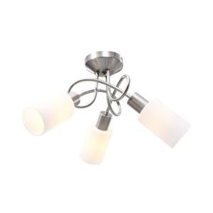 vidaXL Plafondlamp met keramieke cilindervormige kappen 3xE14 wit - 289229