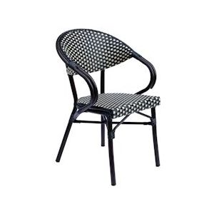 Oviala Business Zwarte aluminium fauteuil - zwart Aluminium 111062