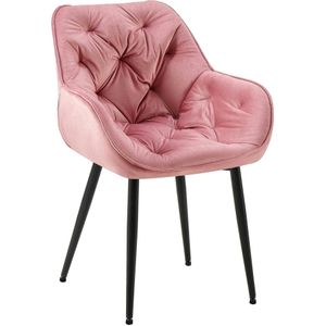 CLP Eetkamerstoel Tanna Fluweel roze - 323619