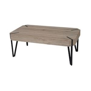 Mendler Salontafel Kos T573, woonkamertafel, 43x110x60cm MVG-gecertificeerd ~ Sanremo eiken optiek, donkere metalen poten - beige Hout 45940